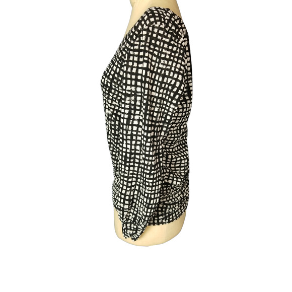 Pendeleton Black and White Stretch Long Sleeve Blouse Size Small - Picture 2 of 3